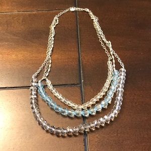 LOFT blue/grey beaded necklace
